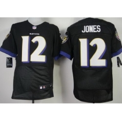 Nike Baltimore Ravens 12 Jacoby Jones Black Elite NFL Jersey