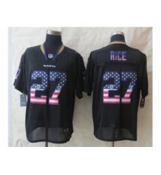 Nike Baltimore Ravens 27 Rice Black Elite USA Flag Fashion NFL Jersey