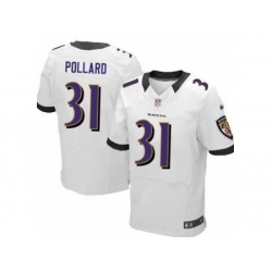 Nike Baltimore Ravens 31 Bernard Pollard White Elite NFL Jersey