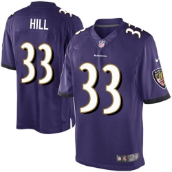 Nike Baltimore Ravens #33 Will Hill Purple Team Color Men 27s Stitched NFL New Elite Jersey