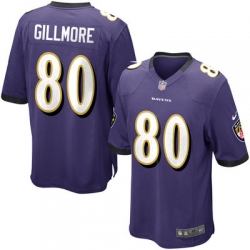 Nike Baltimore Ravens #80 Crockett Gillmore Purple Team Color Mens Stitched NFL New Elite Jersey