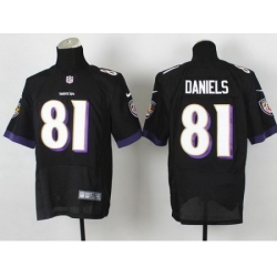 Nike Baltimore Ravens 81 Owen Daniels Black Elite NFL Jersey