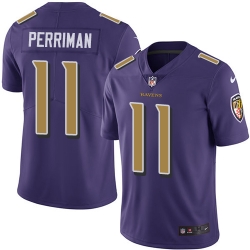 Nike Ravens #11 Breshad Perriman Purple Mens Stitched NFL Limited Rush Jersey