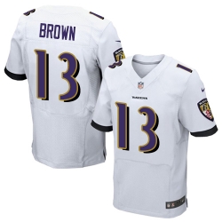 Nike Ravens #13 John Brown White Mens Stitched NFL New Elite Jersey