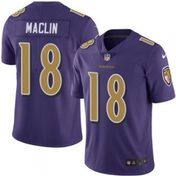 Nike Ravens #18 Jeremy Maclin Purple Mens Stitched NFL Limited Rush Jersey