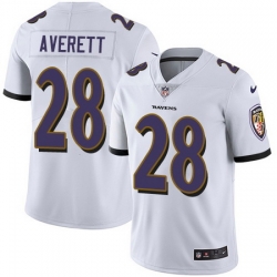 Nike Ravens #28 Anthony Averett White Mens Stitched NFL Vapor Untouchable Limited Jersey