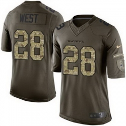 Nike Ravens #28 Terrance West Green Mens Stitched NFL Limited Salute to Service Jersey