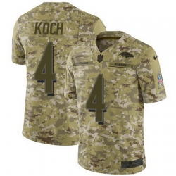 Nike Ravens #4 Sam Koch Camo Mens Stitched NFL Limited 2018 Salute To Service Jersey