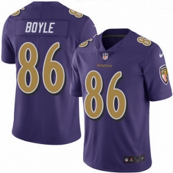 Nike Ravens 86 Nick Boyle Purple Men Stitched NFL Limited Rush Jersey