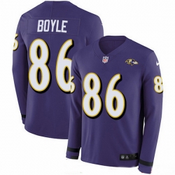 Nike Ravens 86 Nick Boyle Purple Team Color Men Stitched NFL Limited Therma Long Sleeve Jersey