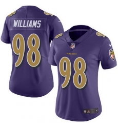 Nike Ravens 98 Brandon Williams Purple Womens Stitched NFL Limited Rush Jersey