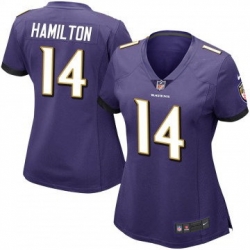 Women Baltimore Ravens 14 Kyle Hamilton Purple 2023 F U S E Vapor Jersey