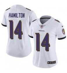 Women Baltimore Ravens 14 Kyle Hamilton White 2023 F U S E Vapor Jersey