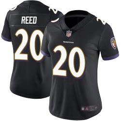 Women Ravens 20 Ed Reed Black Alternate Stitched Football Vapor Untouchable Limited Jersey