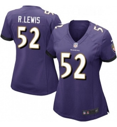 Womens Nike Baltimore Ravens 52 Ray Lewis Game Purple Team Color NFL Jersey