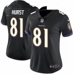 Womens Nike Baltimore Ravens 81 Hayden Hurst Black Alternate Vapor Untouchable Elite Player NFL Jersey