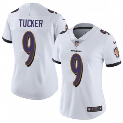 Womens Nike Baltimore Ravens 9 Justin Tucker Elite White NFL Jersey