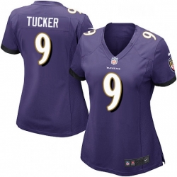 Womens Nike Baltimore Ravens 9 Justin Tucker Game Purple Team Color NFL Jersey