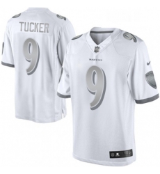 Womens Nike Baltimore Ravens 9 Justin Tucker Limited White Platinum NFL Jersey