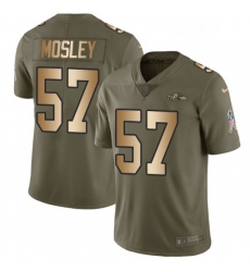 Youth Nike Baltimore Ravens 57 CJ Mosley Limited OliveGold Salute to Service NFL Jersey