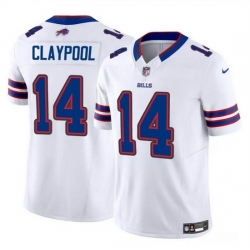 Men Buffalo Bills 14 Chase Claypool White 2024 F U S E  Vapor Untouchable Limited Stitched Football Jersey