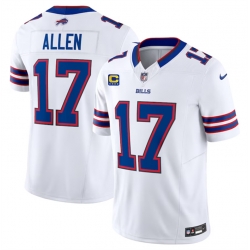 Men Buffalo Bills 17 Josh Allen White 2023 F U S E  With 4 Star C Patch Vapor Untouchable Limited Stitched Jersey