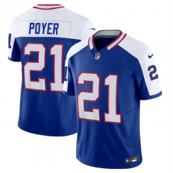 Men Buffalo Bills 21 Jordan Poyer Blue White 2023 F U S E  Throwback Vapor Untouchable Limited Stitched Jersey