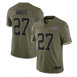 Men Buffalo Bills 27 Tre Davious White Olive 2022 Salute To Service Limited Stitched Jersey