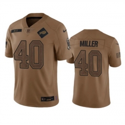 Men Buffalo Bills 40 Von Miller 2023 Brown Salute To Service Limited Stitched Jersey