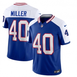 Men Buffalo Bills 40 Von Miller Blue White 2023 F U S E  Throwback Vapor Untouchable Limited Stitched Jersey