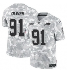 Men Buffalo Bills 91 Ed Oliver 2024 F U S E Arctic Camo Salute To Service Limited Stitched Football Jersey