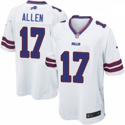 Mens Nike Buffalo Bills 17 Josh Allen Game White NFL Jersey