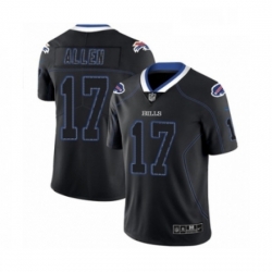 Mens Nike Buffalo Bills 17 Josh Allen Limited Black Lights Out Black Rush NFL Jersey