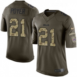 Mens Nike Buffalo Bills 21 Jordan Poyer Limited Green Salute to Service NFL Jersey