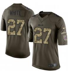 Mens Nike Buffalo Bills 27 TreDavious White Limited Green Salute to Service NFL Jersey