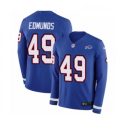 Mens Nike Buffalo Bills 49 Tremaine Edmunds Limited Royal Blue Therma Long Sleeve NFL Jersey