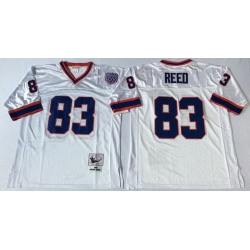 Mitchell And Ness Bills #83 andre reed white Throwback Stitched NFL Jersey