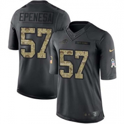 Nike Bills 57 A J  Epenesas Black Men Stitched NFL Limited 2016 Salute to Service Jersey