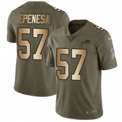 Nike Bills 57 A J  Epenesas Olive Gold Men Stitched NFL Limited 2017 Salute To Service Jersey