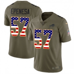 Nike Bills 57 A J  Epenesas Olive USA Flag Men Stitched NFL Limited 2017 Salute To Service Jersey