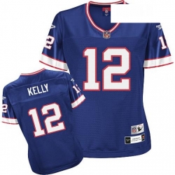 Reebok Buffalo Bills 12 Jim Kelly Royal Blue Womens Throwback Team Color Premier EQT NFL Jersey