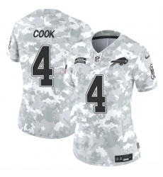 Women Buffalo Bills 4 James Cook 2024 F U S E Arctic Camo Salute To Service Limited Stitched Football Jersey