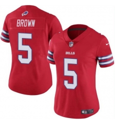 Women Buffalo Bills 5 Anthony Brown Red Vapor Stitched Football Jersey