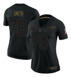 Women Buffalo Bills 78 Bruce Smith Black Limited 2020 Salute To Service Jersey