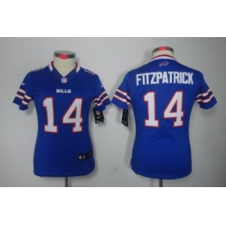 Women Nike Buffalo Bills 14# Ryan Fitzpatrick Blue Color Limited Jerseys