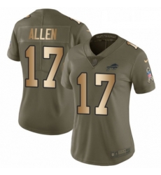 Womens Nike Buffalo Bills 17 Josh Allen Limited Olive Gold 2017 Salute to Service NFL Jersey