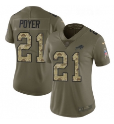 Womens Nike Buffalo Bills 21 Jordan Poyer Limited OliveCamo 2017 Salute to Service NFL Jersey