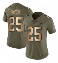 Womens Nike Buffalo Bills 25 LeSean McCoy Limited OliveGold 2017 Salute to Service NFL Jersey