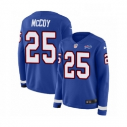 Womens Nike Buffalo Bills 25 LeSean McCoy Limited Royal Blue Therma Long Sleeve NFL Jersey