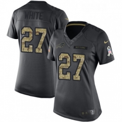 Womens Nike Buffalo Bills 27 TreDavious White Limited Black 2016 Salute to Service NFL Jersey